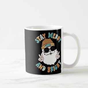 Retro Groovy Christmas Merry Bleibe Bright Santa C Kaffeetasse