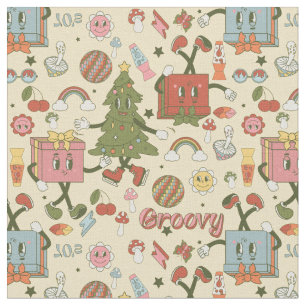 retro-groovy-Christmasbaum aus den 1970ern Disco Stoff