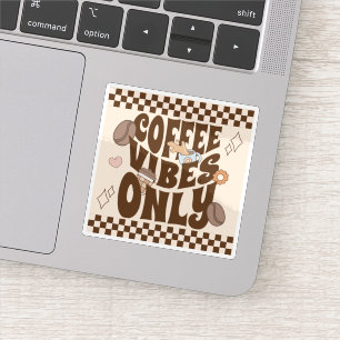 Retro Groovy Coffee Vibes Only Aufkleber