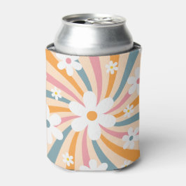 Retro Groovy Colorful Sunshine Daisy Floral Hippie Dosenkühler
