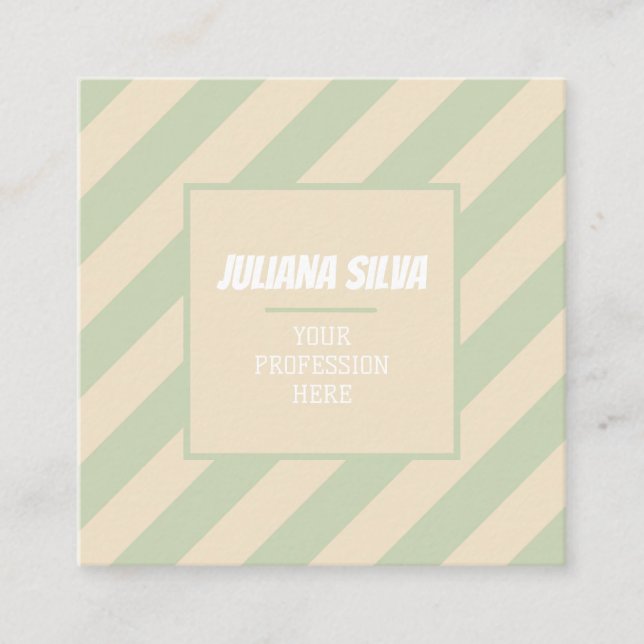 Retro Groovy Colorful Wavy Boho mit QR Quadratische Visitenkarte (Vorderseite)