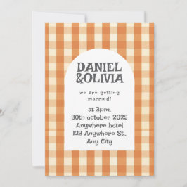 Retro Groovy Colorful Wavy Boho Wedding Einladung