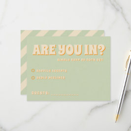 Retro Groovy Colorful Wavy Boho Wedding RSVP Karte