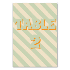 Retro Groovy Colorful Wavy Boho Wedding Tischnummer