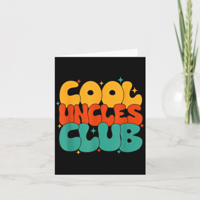Retro Groovy Cool Uncles Club Funny New Uncle  Karte (Vorderseite)