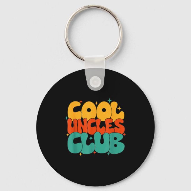 Retro Groovy Cool Uncles Club Funny New Uncle  Schlüsselanhänger (Vorderseite)