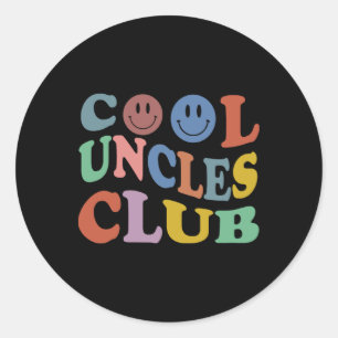 Retro Groovy Coole Onkel Club Lächeln Gesicht Lust Runder Aufkleber
