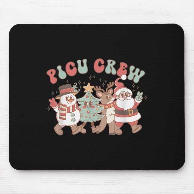 Retro Groovy Cu Nurse Christmas Tree Snowman Reind Mousepad (Vorne)