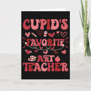 Retro Groovy Cupids Lieblings-Kunstlehrer Valentin Karte