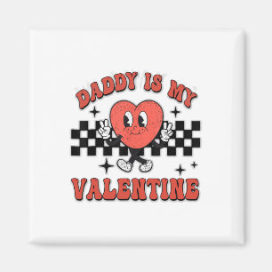 Retro Groovy Daddy ist meine Niedliche Herzjunge i Magnet