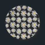 Retro Groovy Daisies Spring Daisy Boho Black Pappteller<br><div class="desc">Spaß cool Comic Cartoon Blume Power Retro-Design im Stil der 70er Jahre für Sie. Wohngestaltung im Retrostil, Vorhänge, Schlafzimmer, Kissen. Groovy gibt das Muster ab. Moderner Retro-Blumenstil.</div>