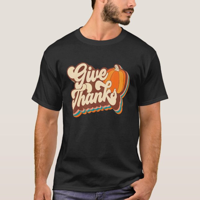 Retro Groovy Danke an Y'all Fun Herbstlaube als T-Shirt (Vorderseite)