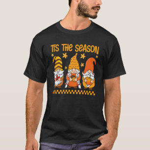 Retro Groovy Die Jahreszeit Herbst Gnome Hippie We T-Shirt