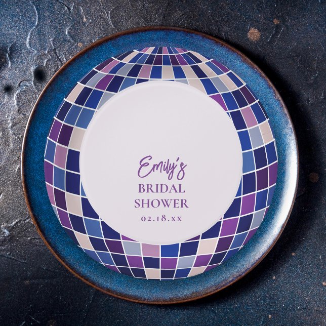 Retro Groovy Disco Bridal Shower Pappteller (Von Creator hochgeladen)
