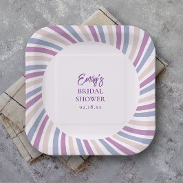 Retro Groovy Disco-Polterabend Pappteller