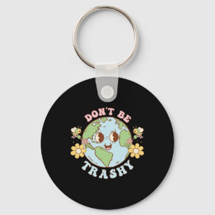 Retro Groovy Earth Day Sei kein abscheulicher, lus Schlüsselanhänger