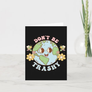 Retro Groovy Earth Day Sei nicht Trashy Lustig Rec Karte