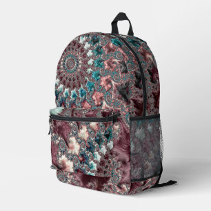 Retro Groovy Eclectic Bohemisch Spiral Fraktal Bedruckter Rucksack