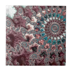 Retro Groovy Eclectic Bohemisch Spiral Fraktal Fliese
