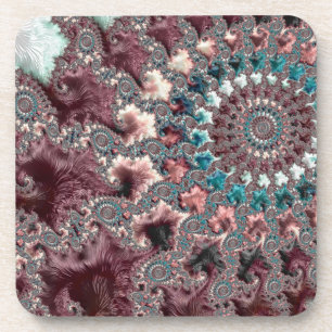 Retro Groovy Eclectic Bohemisch Spiral Fraktal Getränkeuntersetzer