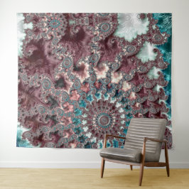 Retro Groovy Eclectic Bohemisch Spiral Fraktal Wandteppich