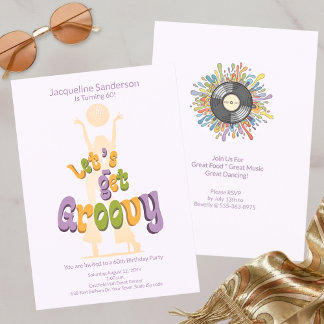 Retro Groovy Einladung zum 60. Geburtstag