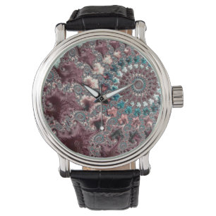 Retro Groovy Eklektischer Bohemian Spiral Fraktal Armbanduhr