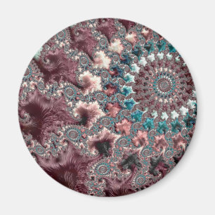 Retro Groovy Eklektischer Bohemian Spiral Fraktal Magnet