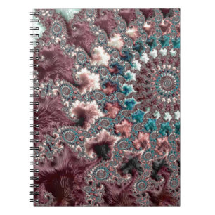 Retro Groovy Eklektischer Bohemian Spiral Fraktal Notizblock