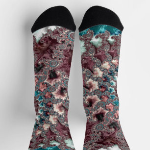Retro Groovy Eklektischer Bohemian Spiral Fraktal Socken