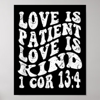 Retro Groovy Faith 1 Korinthians 13 4 Liebe ist Pa Poster