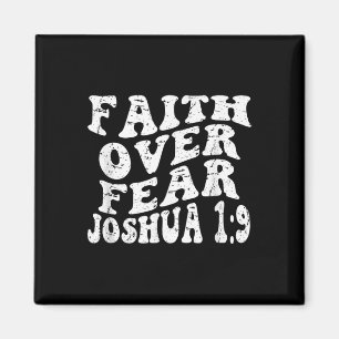 Retro Groovy Faith Joshua 1 9 Glaube über Angst Ch Magnet