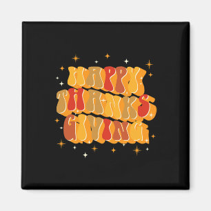 Retro Groovy Fall Dankend Vibes Happy Thanksgivin Magnet