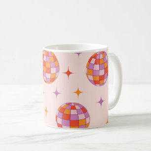 Retro Groovy Farbige Disco-Kugeln Muster Kaffeetasse