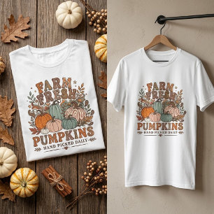 Retro Groovy Farm Frische Kürbisse Grafik T-Shirt