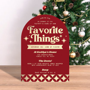 Retro Groovy Favorite Things Holiday Party Einladung