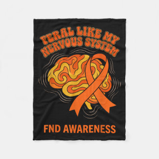 Retro Groovy Feral Nervous System FND Awareness Fleecedecke