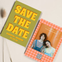 Retro Groovy Fette & Helle Boho-Hochzeit Qr Code