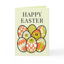 Retro Groovy Frohe Ostern Personalisierte Karte
