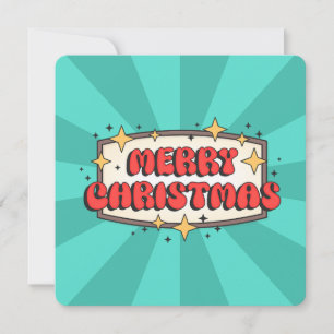 Retro groovy frohe Weihnachten Text