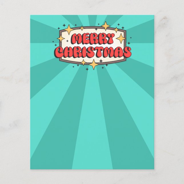 Retro Groovy fröhlicher Weihnachtstext (Vorderseite)
