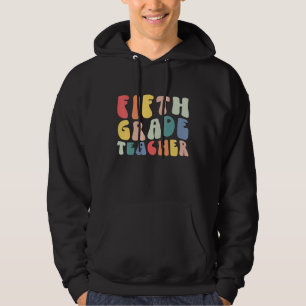 Retro Groovy Fünfte 5. Klasse Lehrer Schüler Trupp Hoodie