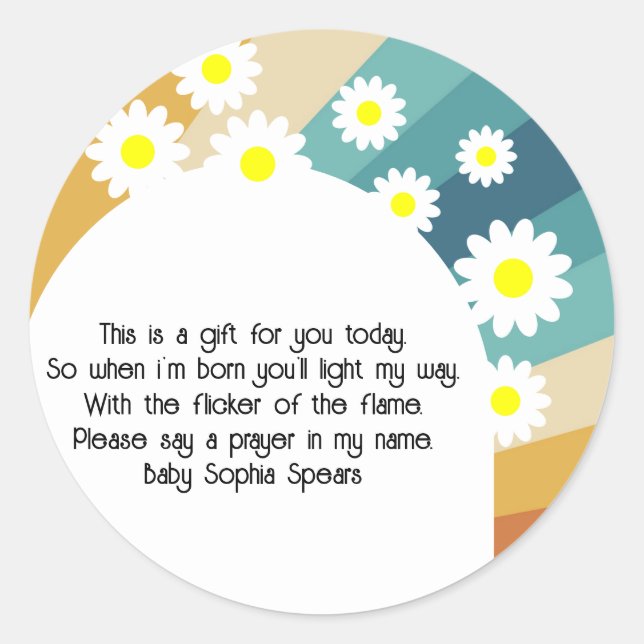 Retro Groovy - Gebetskandaletikett Runder Aufkleber (Vorderseite)