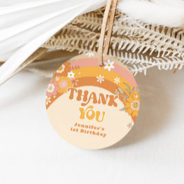 Retro Groovy Geburtstag Danke Geschenkanhänger