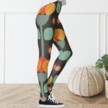 Retro Groovy Geometric Orange Leggings<br><div class="desc">Leggings schmückten das Retro-Muster.</div>