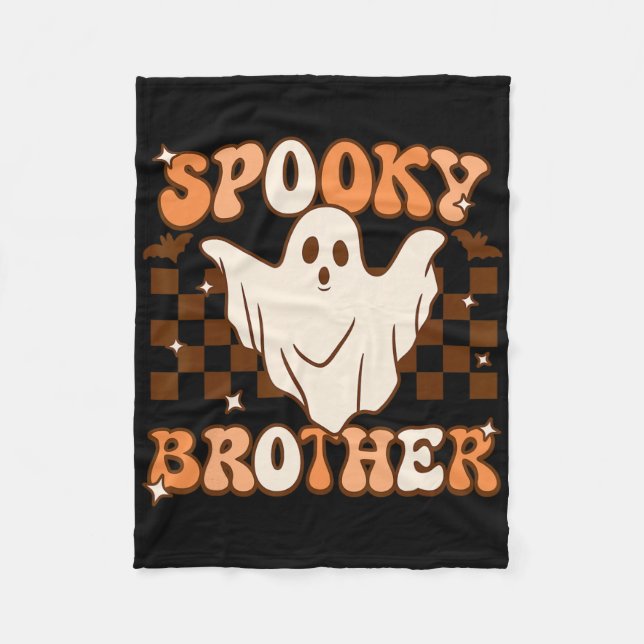 Retro Groovy Ghost Spooky Brother Costume Matching Fleecedecke (Vorderseite)