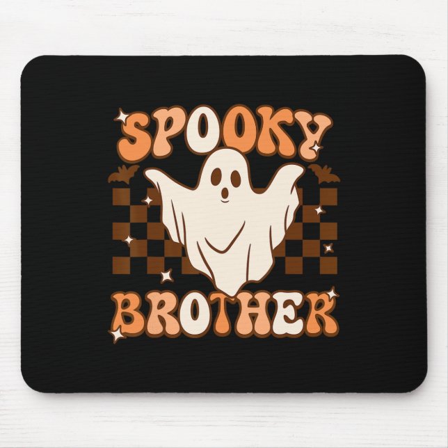 Retro Groovy Ghost Spooky Brother Costume Matching Mousepad (Vorne)