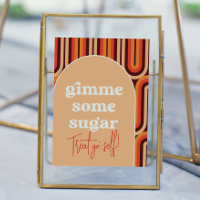 Retro Groovy Gimme Einige Zucker Hochzeitszeichen