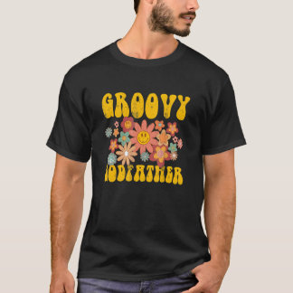 Retro Groovy Godvater Matching Family 1st Birthda T-Shirt