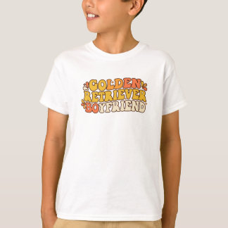 Retro Groovy Golden Retriever Freund - 70er Typo T-Shirt